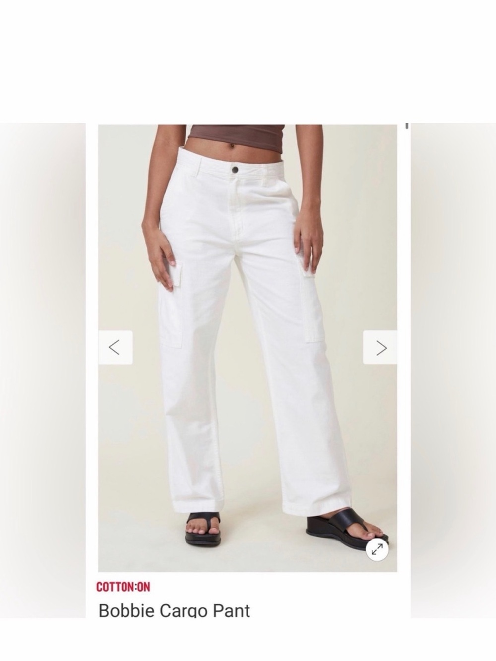 Cotton On White Bobbie Cargo Trousers